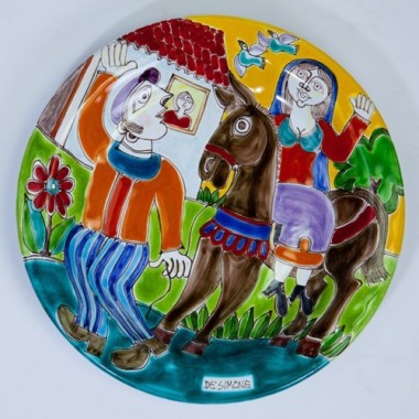 Piatto Tondo DS 25 cm Passeggiata a Cavallo PT25DS-12 Piatto Tondo DS 25 cm Passeggiata a Cavallo PT25DS-12